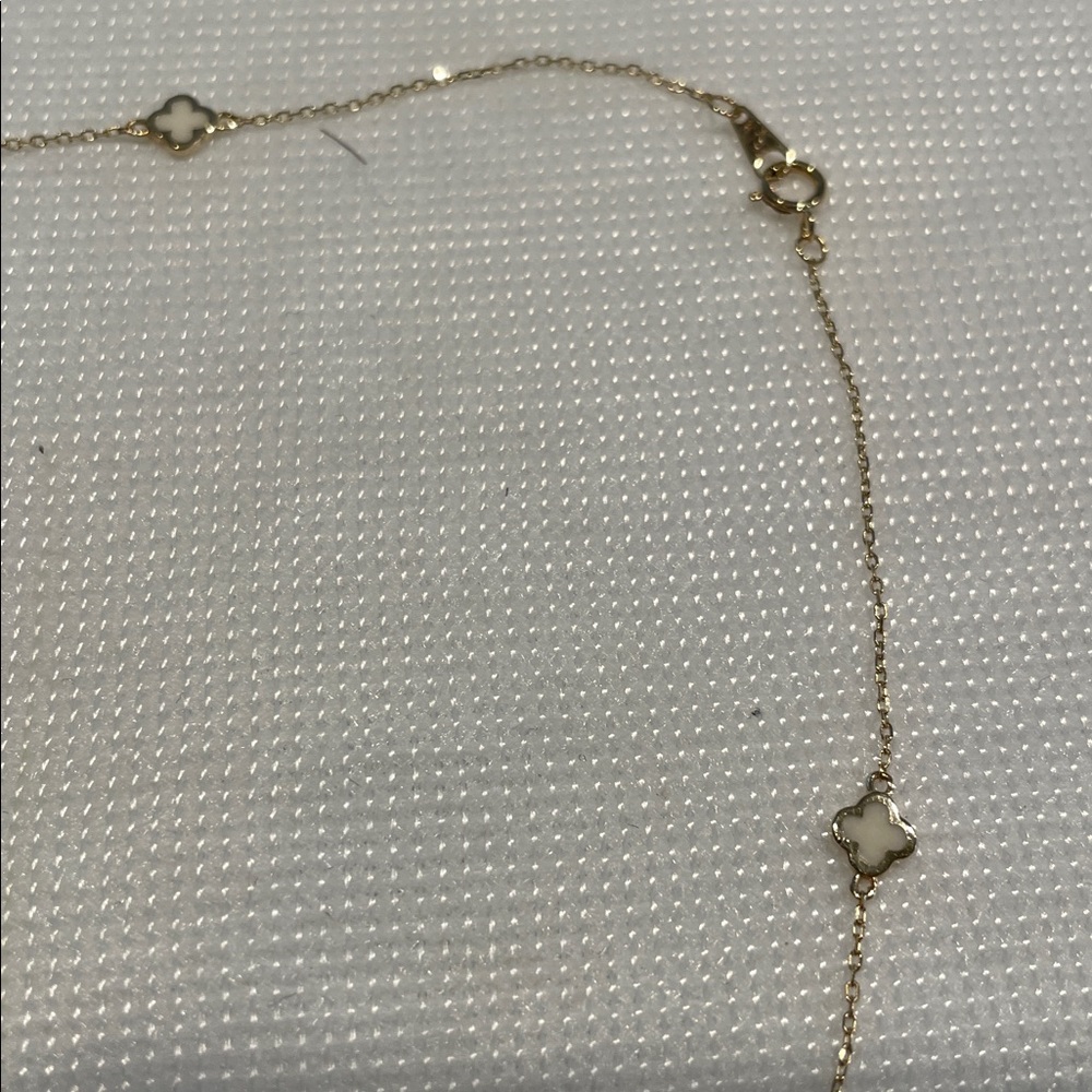 14k yellow gold  Station Necklace with multi colors charms - Picture 3 of 3